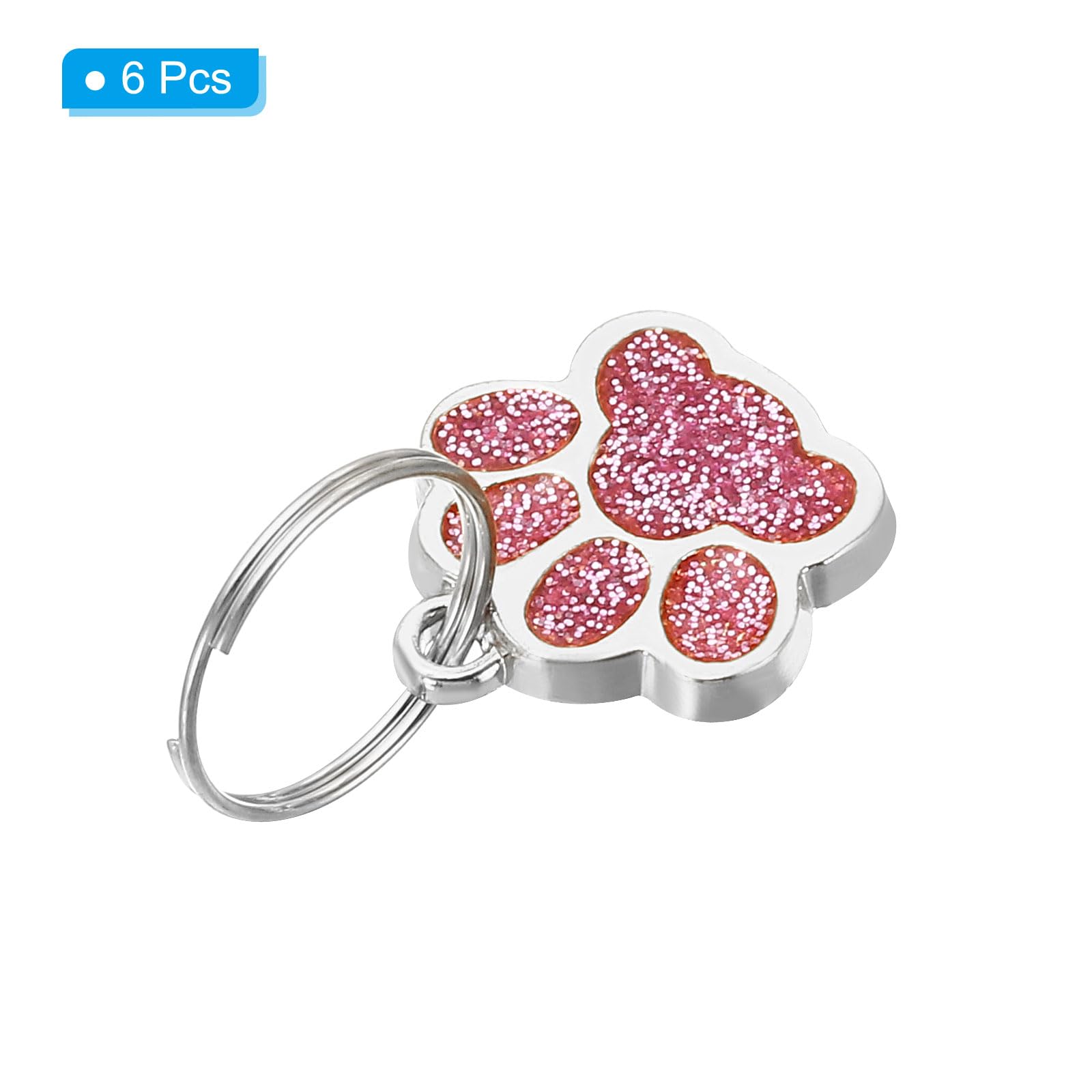 PATIKIL Animal Dog Cat Paw Print Pendants, 6 Pcs Crystal Footprint Dog Cat Paw Prints Pendants for DIY Necklace Bracelet Enamel Jewelry Making, Pink - Image 3