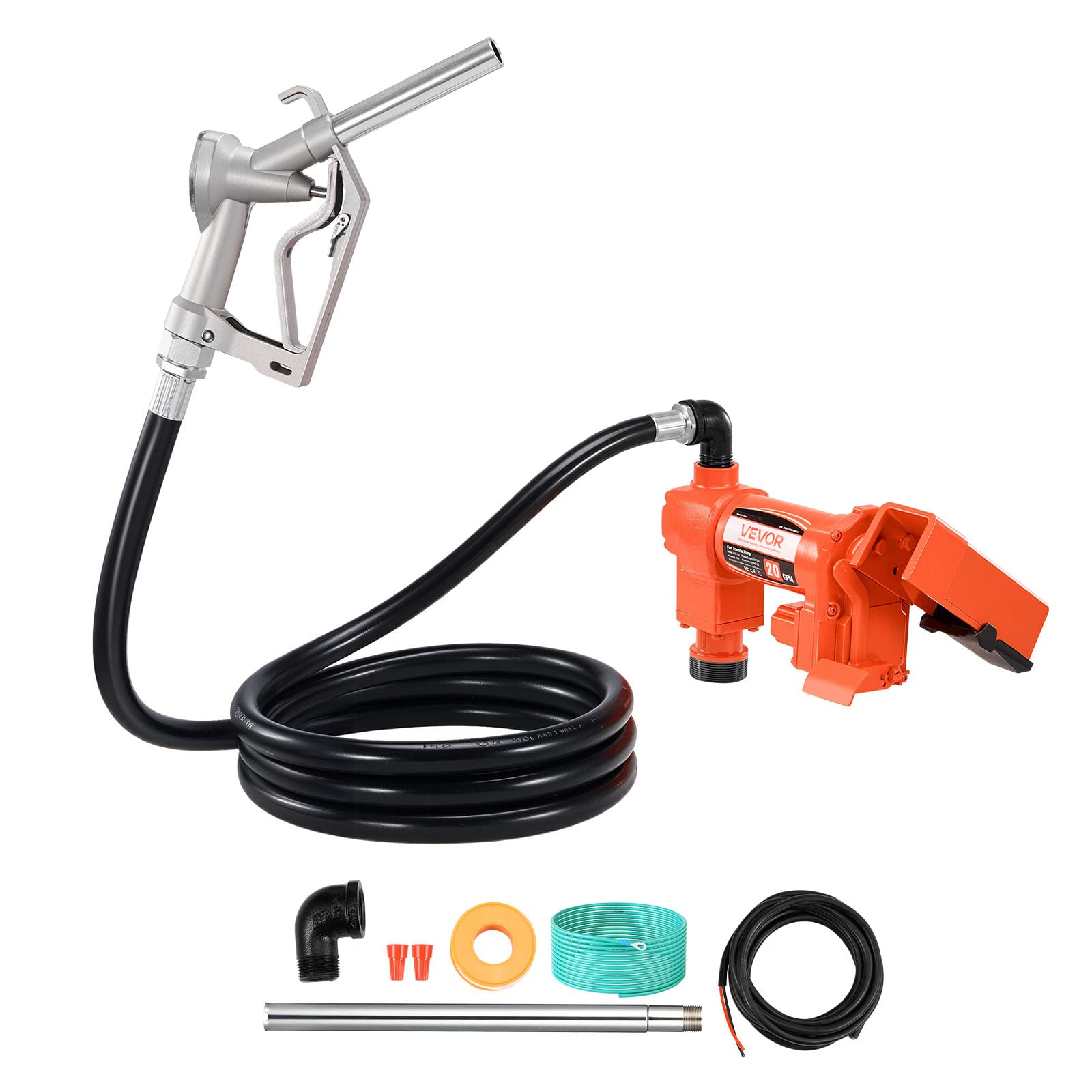 VEVOR Pompa di Trasferimento Carburante 12V CC 20 GPM 1/4 CV per Diesel Benzina Cherosene