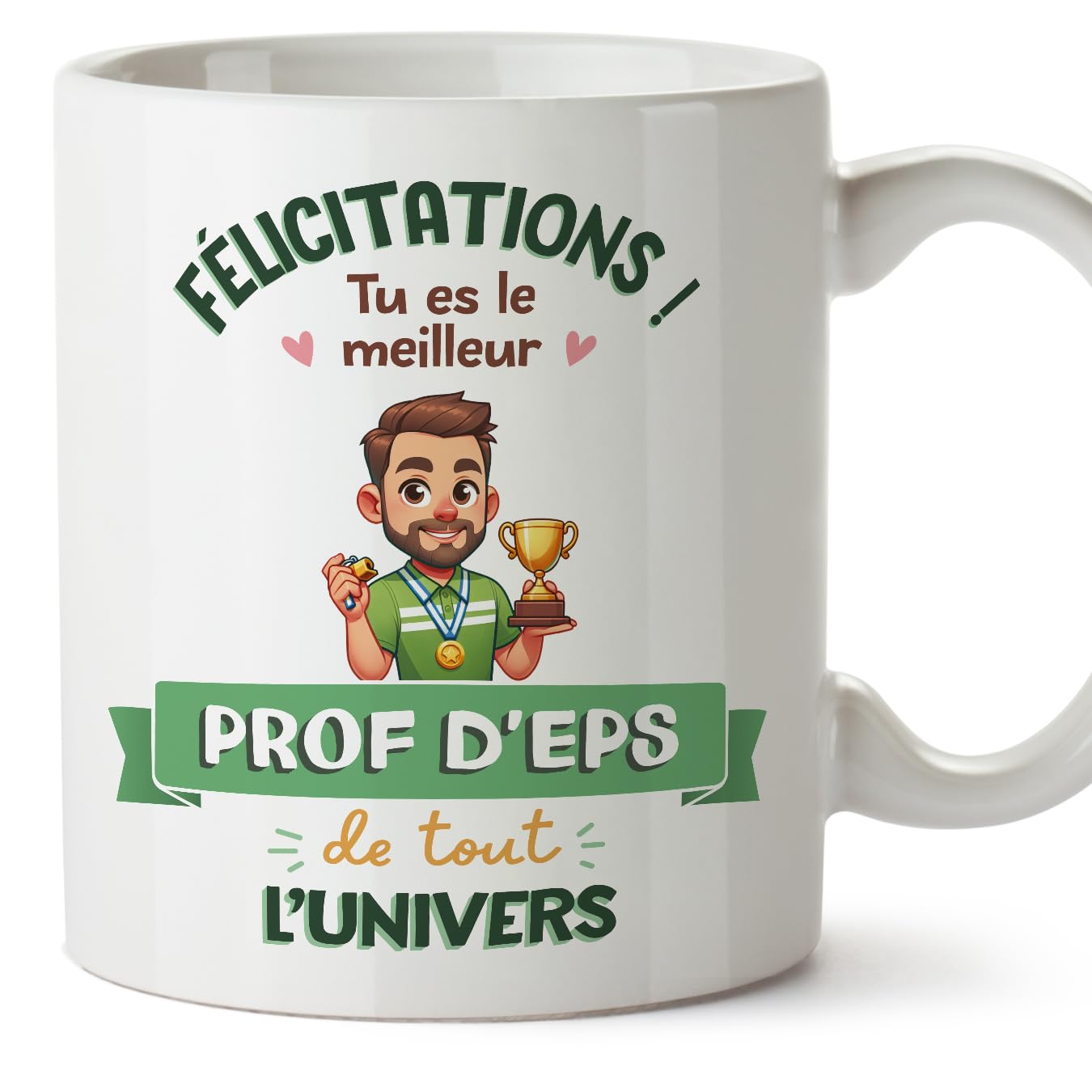 MUGFFINS Physical Education Teacher Man Mug - in French - Meilleur Univers Trophée - Funny Gift for Colleagues - Ceramic 11oz Mug — image 1