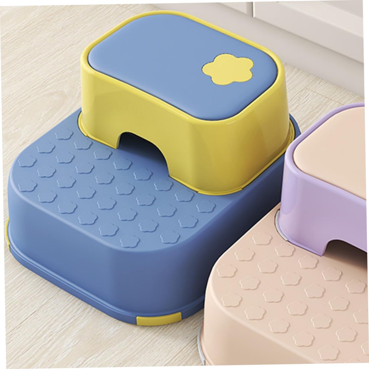 Step Stool for Boys and Girls Toddler Stool Non-Slip Double Layer Stool for Bathroom Kitchen Playroom