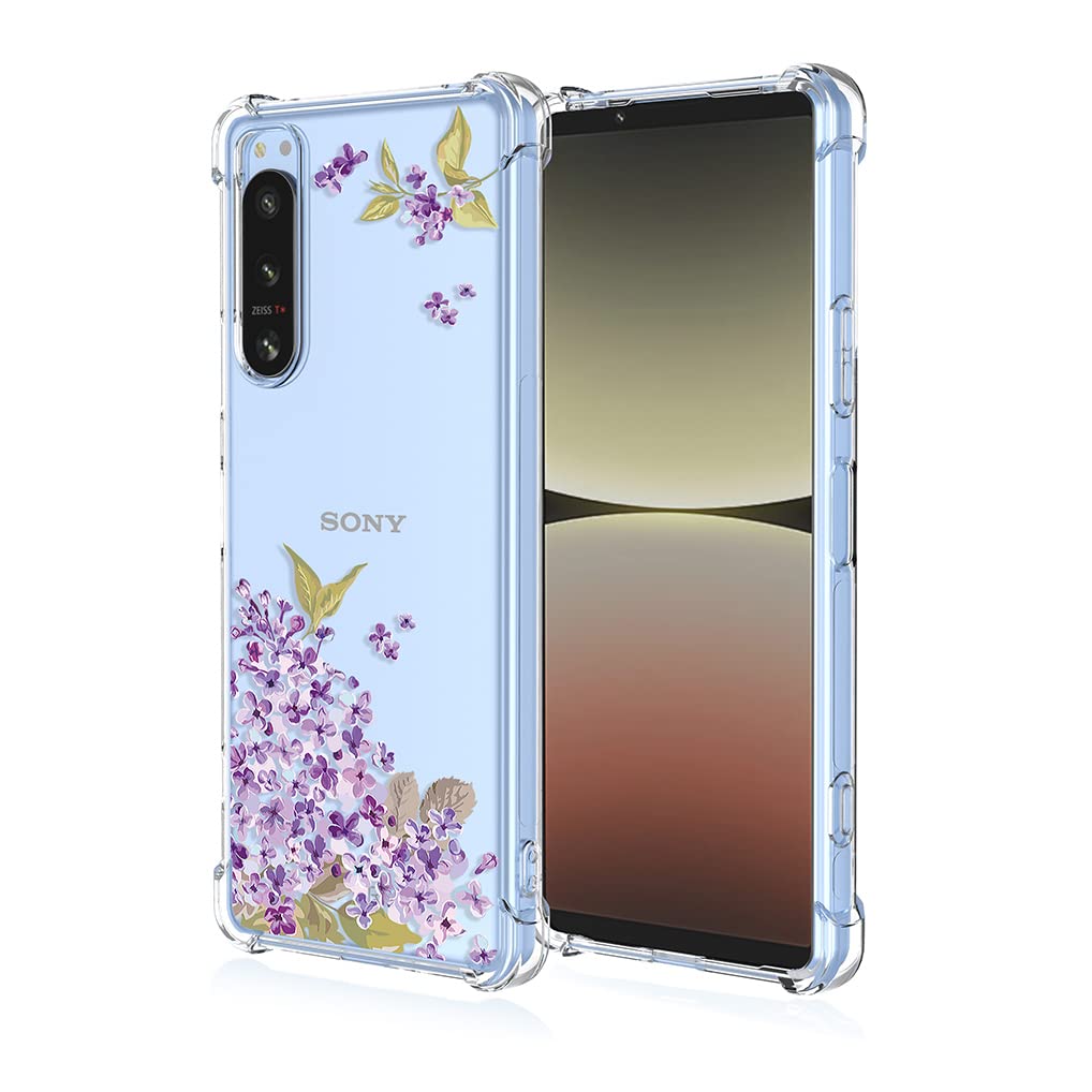Custodia SEAHAI Per Sony Xperia 5 IV - Silicone TPU Ultra Sottile Trasparente Con Motivi Colorati A Viti, Antiurto