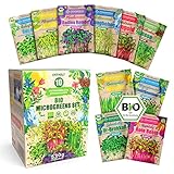 ZenGreens® - Bio Sprossen Samen Set (10 Sorten) in Premium Qualität - Brokkoli, Alfalfa, Mungobohnen, Kresse, Rucola, Rote Beete, Mangold, Weizen etc. - Microgreens Samen - Keimsprossen Set (10er Set)