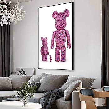 Amazon.co.jp: be@rbrickアートパネル ベアブリック壁掛け絵画 油絵