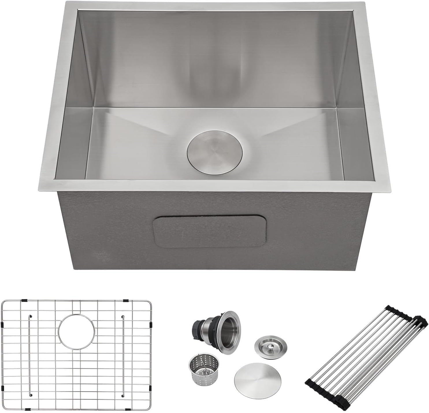 Mocoloo Undermount Laundry Sink 24x18x12 Inch 16 Guage Stainless Steel Utility Room Sinks Under ...