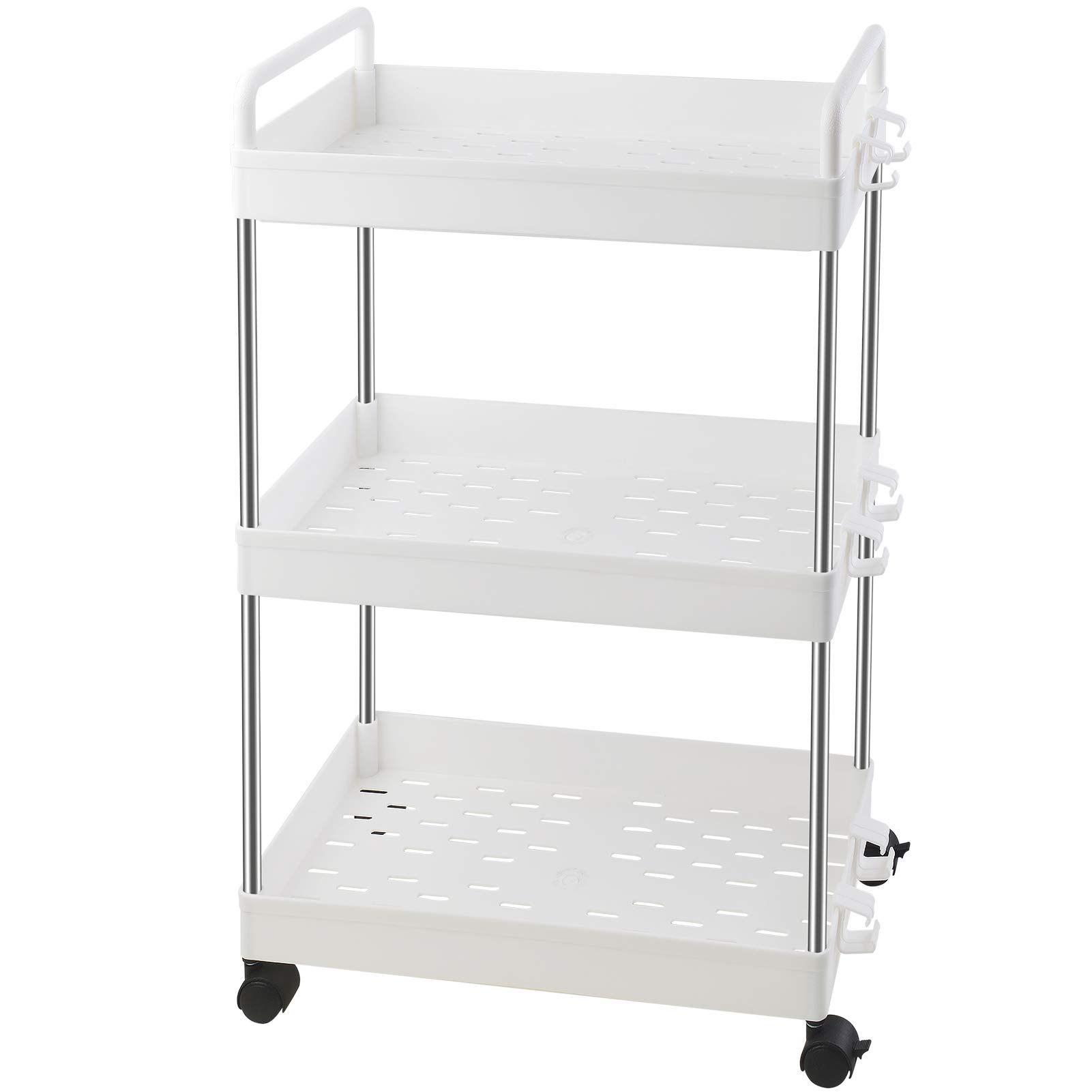 Ronlap 3 Tier Classic Storage Rolling Cart, Slim Storage Cart with