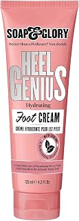 Soap & Glory Heel Genius AHA Foot Cream: Overnight Repair for Dry Cracked Heels, Rough Feet Exfoliator & Hydrator (4.2 oz)