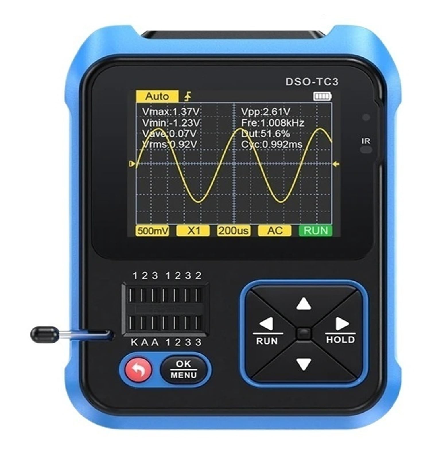 Oscilloscopio TC3 1014D 1013D Generatore di segnale di ingresso a doppio canale 3 in 1 100 MHz * 2 Larghezza di banda analogica Frequenza di campionamento 1 GSA/s(TC3 NO P6100)