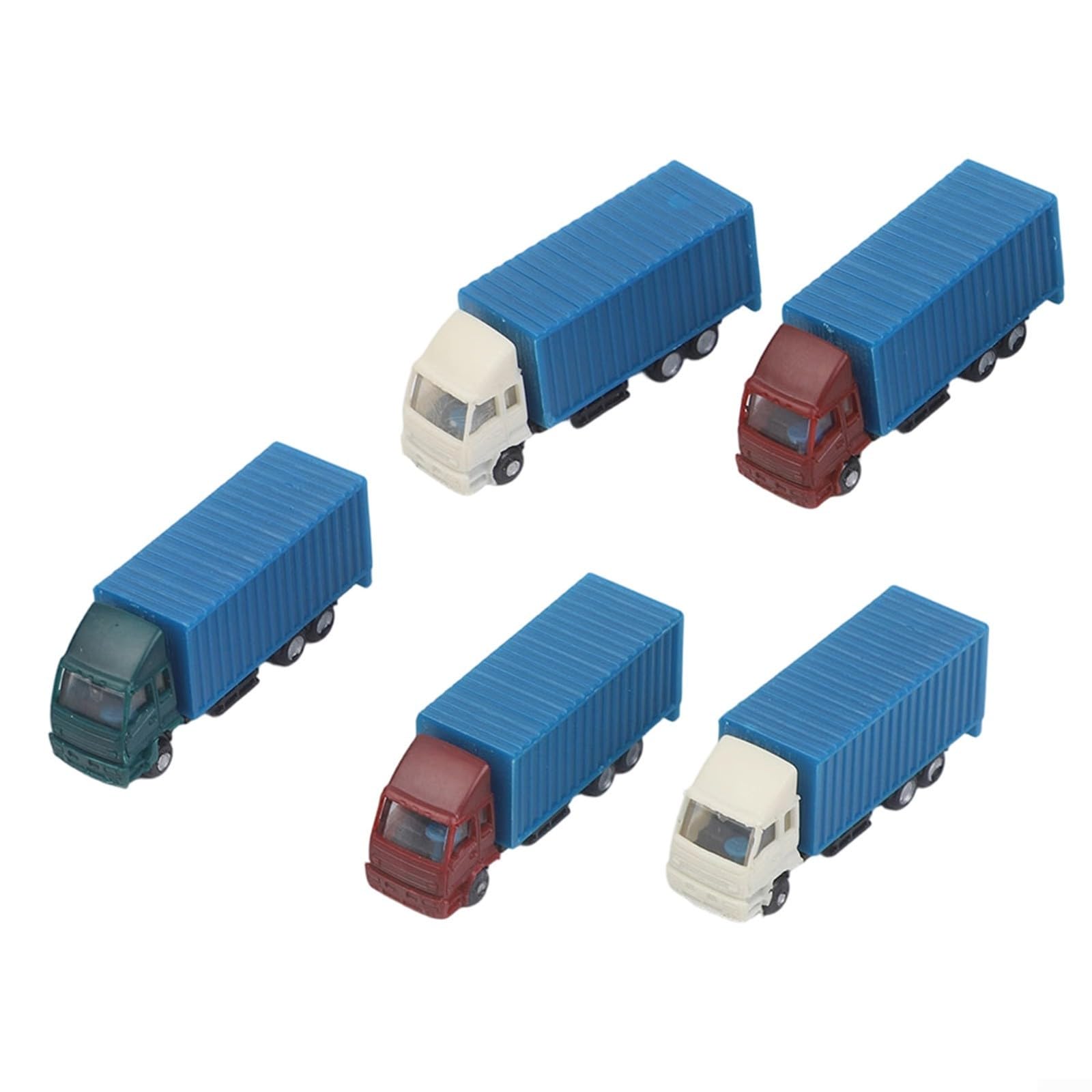 Gettimore 1:150 N Gauge Container Truck Models 5PCS Plastic Miniature Lorry for Railway Layout and Landscape Accessories
