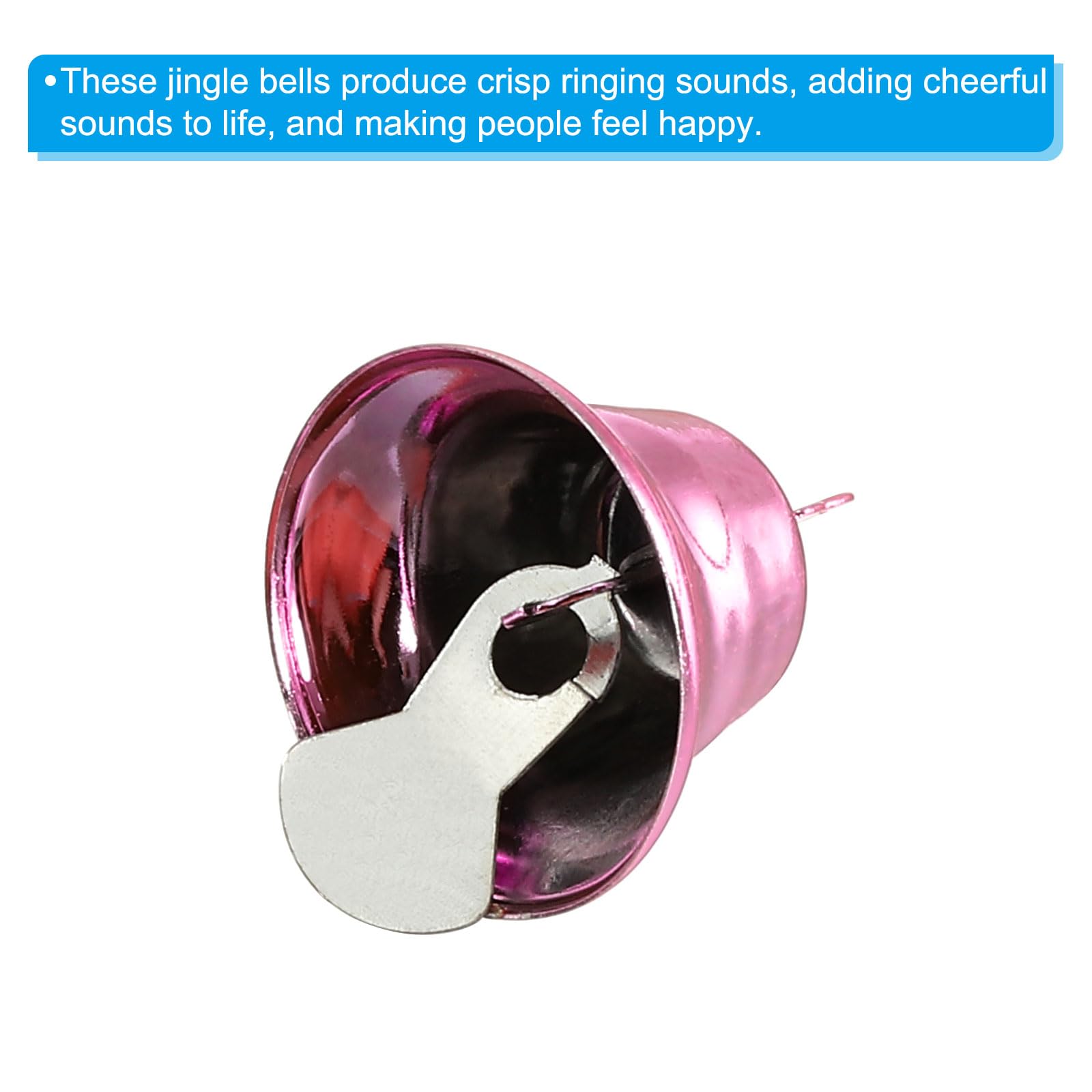 Patikil Mini Craft Bells - 50 PCs Jingle Bells (0.6") Metal - Pink Wedding & Home Decor - Image 4