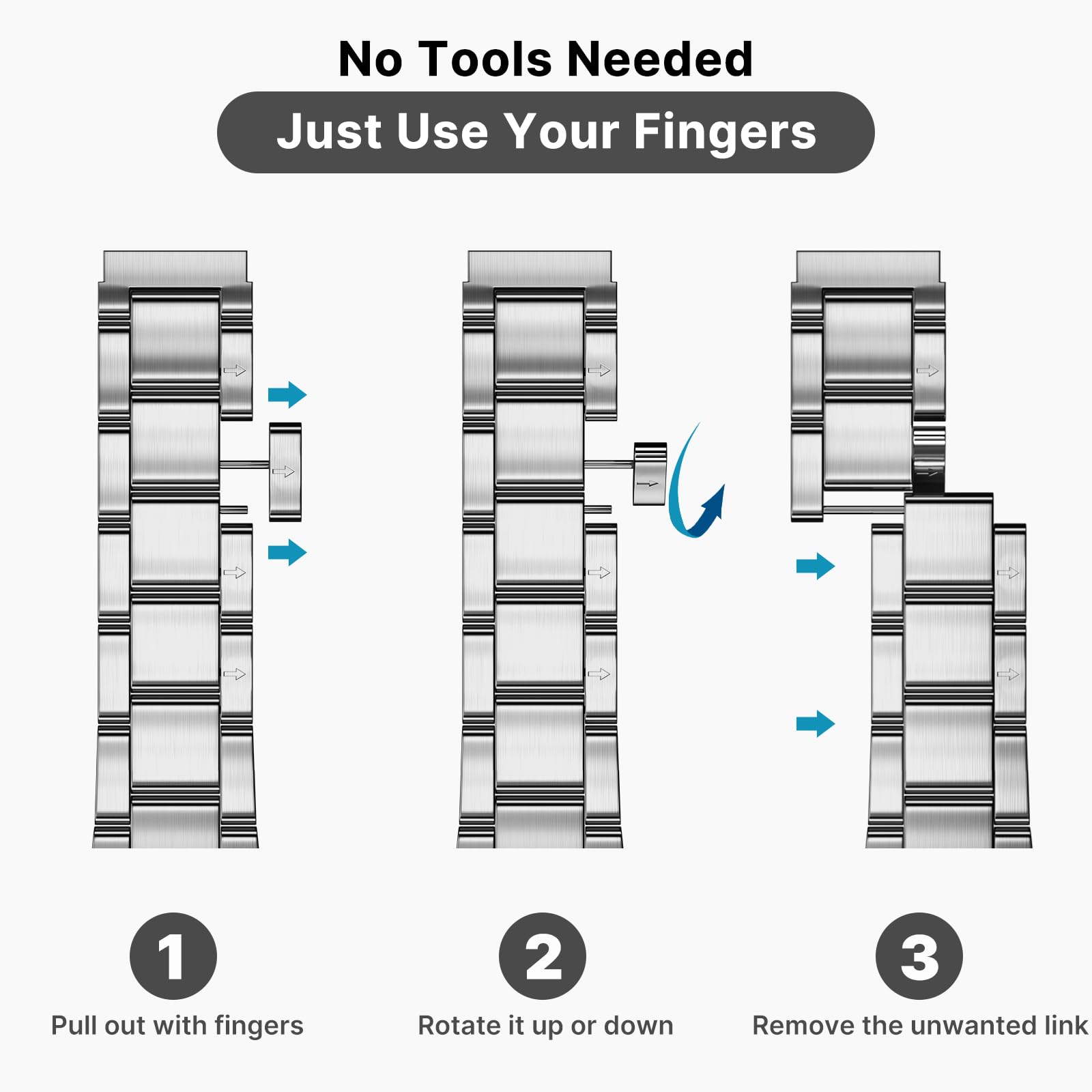 Fullmosa No Tools Needed Compatible with Apple Watch Bands for Women Men 45mm 44mm 42mm, Metal Strap with Case for iWatch Series 9 8 7 6 5 4 3 2 1 SE3/2/1, Silver