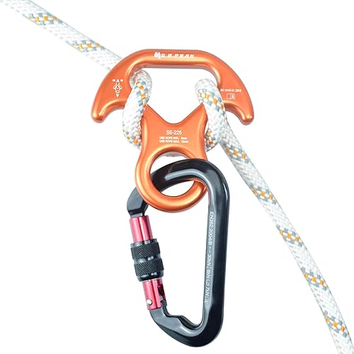 Miniatura 4 de S.E.PEAK 35kN40kN Rescate Figura 8 Equipo de escalada descendente Equipo de descenso de placa de aparejo Dispositivo de rappeling para escalada en