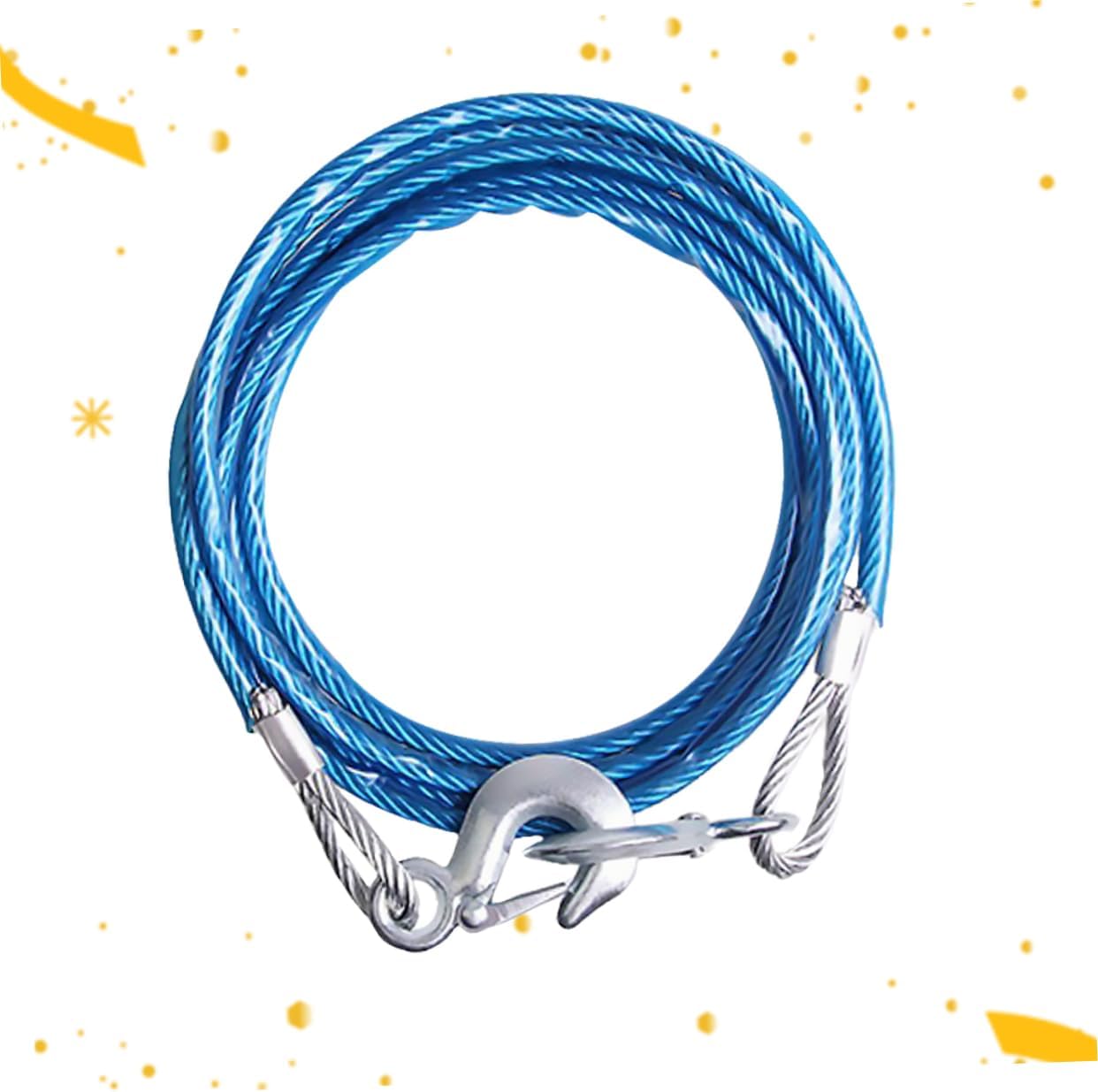 CALLARON Car Hauling Cable with Hooks Sturdy Tons Winch Rope for Towing Fluorescent Trailer Rope for Safe Night Use Heavy-Duty Hook for Secure Pulling