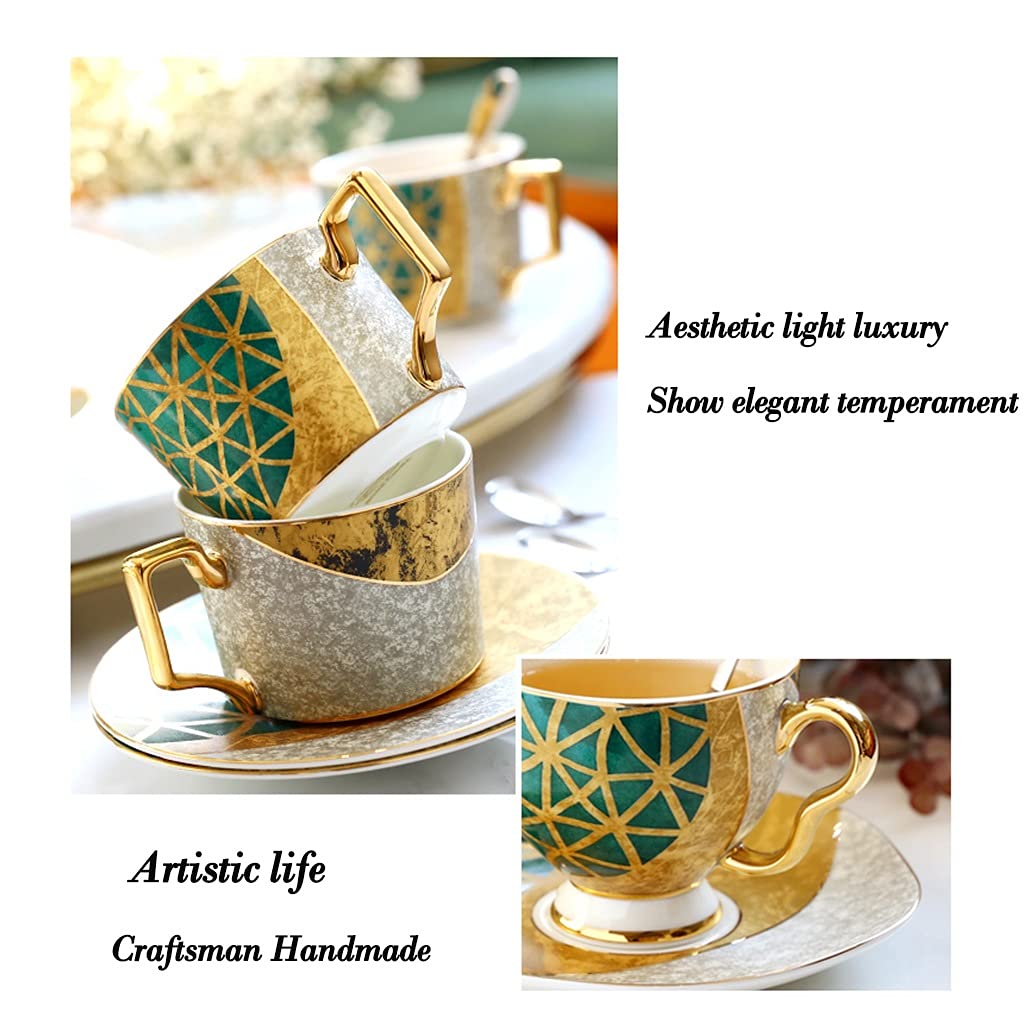 Modern Minimalist Coffee Cup, Teacups and Saucer Sets, Cappucino Coffee Mugs, Porcelain Coffee Cups with Saucers,