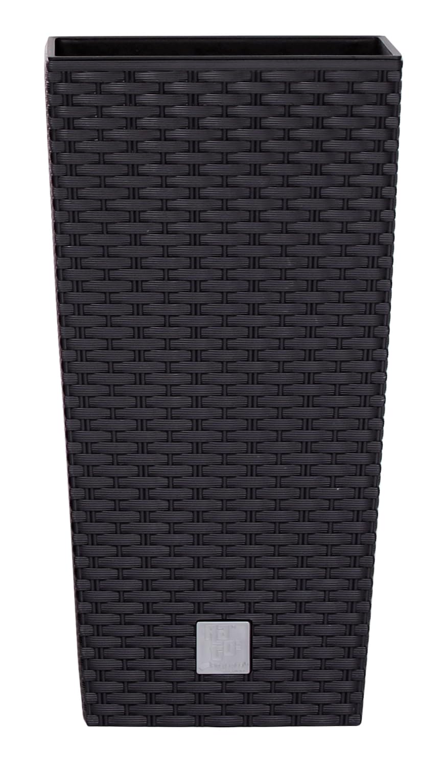Pot de fleurs 40 x 40 x 75 cm - Avec aspect rotin et insert résistant aux intempéries - Pots de plantes pour un design intérieur et extérieur élégant - Pots de fleurs pour moins de terre et un