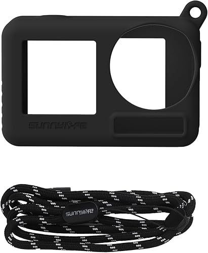Miniatura 3 de Krixis - Funda protectora de silicona suave con cordón para DJ1 OSMO Action 3 Cámara Anti-perdida Protable Negro Sólido Accesorios de Cámara -