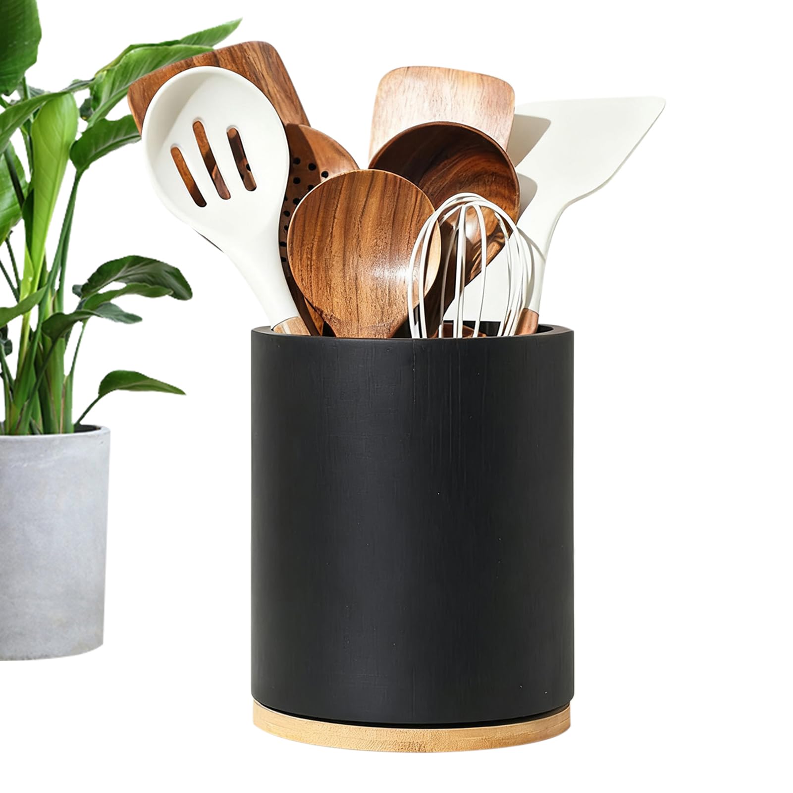 Organisateur de rangement pour cuisine rotatif en bois de table