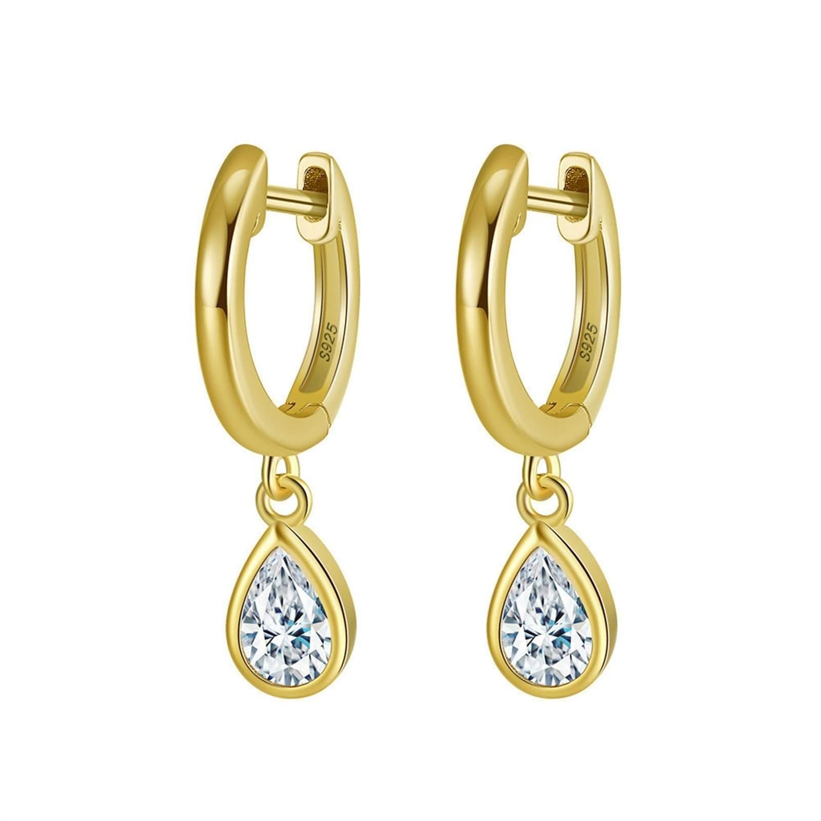 Pendientes mujer plata de ley 925 aros con circonitas y aretes 4