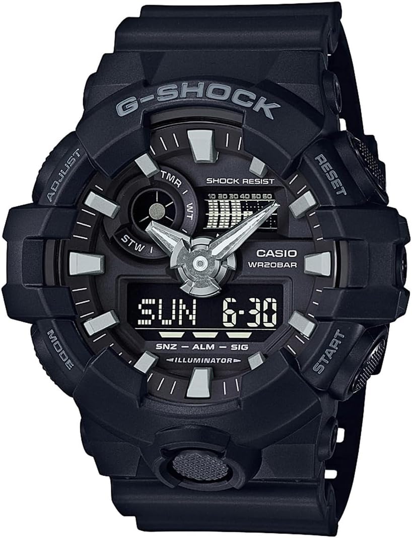 G-Shock GA-700-1BDR Analog-Digital Black Dial Men Watch Black Resin Strap (G715)