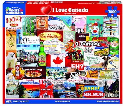 White Mountain Puzzles I Love Canada-1000 Piece Jigsaw Puzzle - Image 3