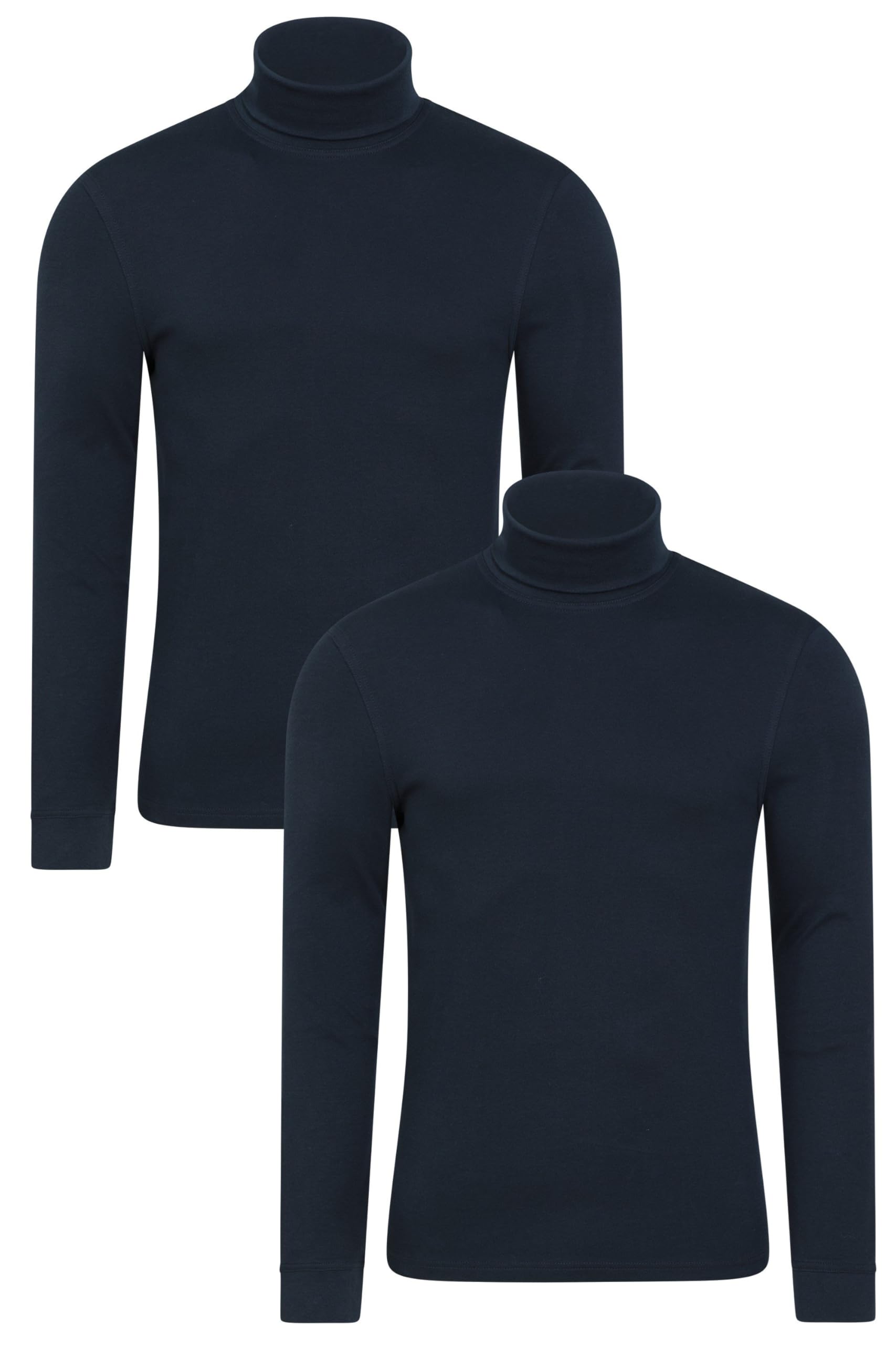 Mountain Warehouse Men's Navy (2 Pack) Meribel Thermal Top Multipack - Lightweight & Breathable Baselayer - Best For Autumn Winter, Outdoors, Travelling & Hiking Xxs