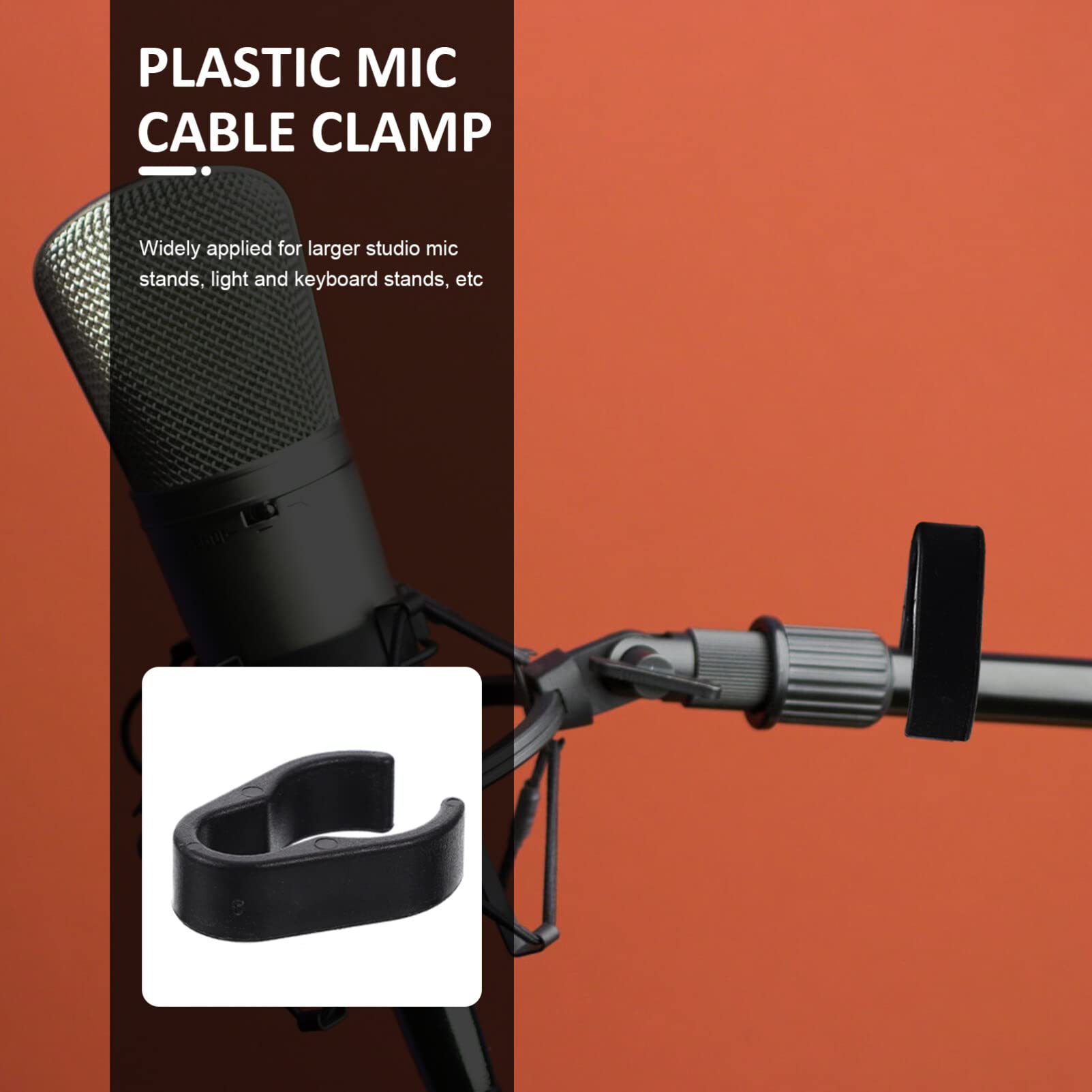 GANAZONO Microphone Cable Clips 10 Pack Plastic Mic Cable Holders Flexible Clamps for Mic Stand Wire Management Home Stage Recording - Image 4