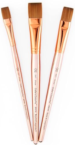 Miniatura 8 de Royal & Langnickel Crafter's Choice Pro - Juego de brochas angulares sintéticas, 4 piezas