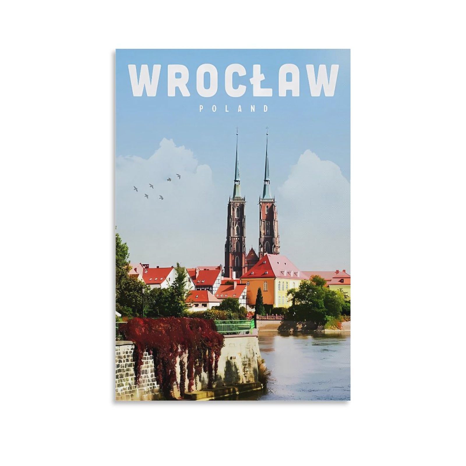 Wroclaw Poland Vintage Travel Posters 08x12inch(20x30cm) Canvas Print for Living Room, Bedroom, Dorm, Home, Office Wall Decoration