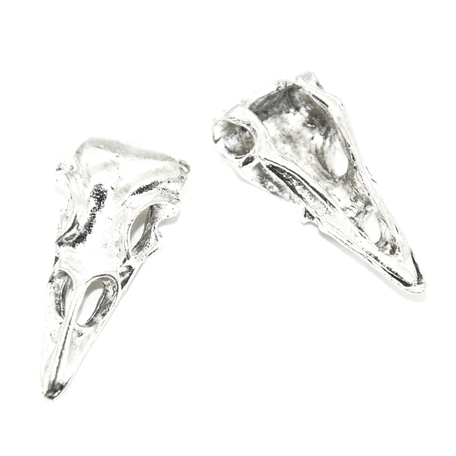 Breloques tête de mort et oiseau en alliage métallique fabrication bijoux DIY - 4