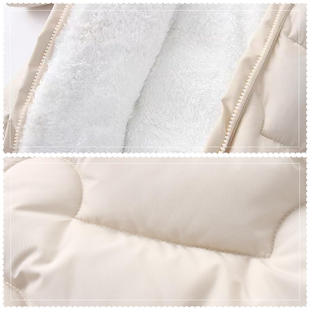 Combinaison de Neige Bébé Garçon Chaud Coupe-vent Jumpsuit Fille Epais Polaires Vêtements de Ski avec Gants et Couvre Pieds