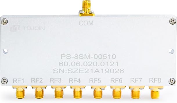 TOJOIN Passive Power Splitter/Divider 8 Way for SMA Connectors, Coaxial Cable Splitter 0.005-1GHz for RF/Microwave Measurements Accessories Splitter Coaxial, for Antenna System PS-8SM-00510
