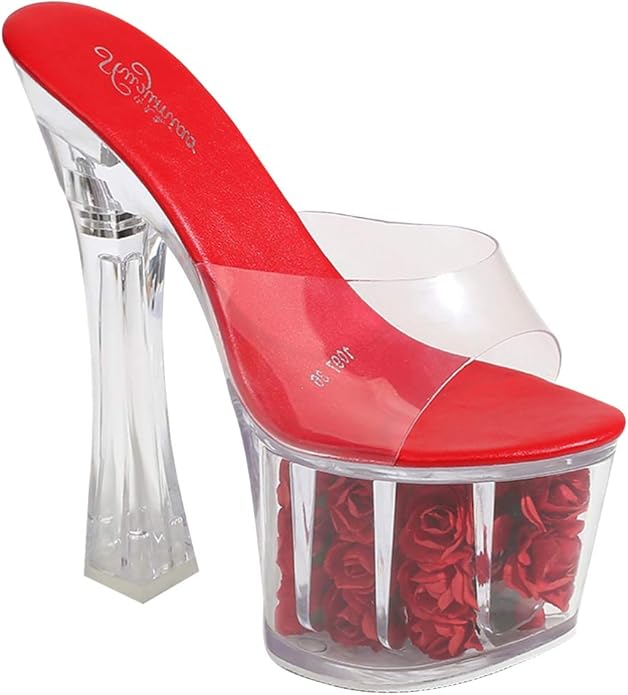 Sandales compensées transparentes Clearance