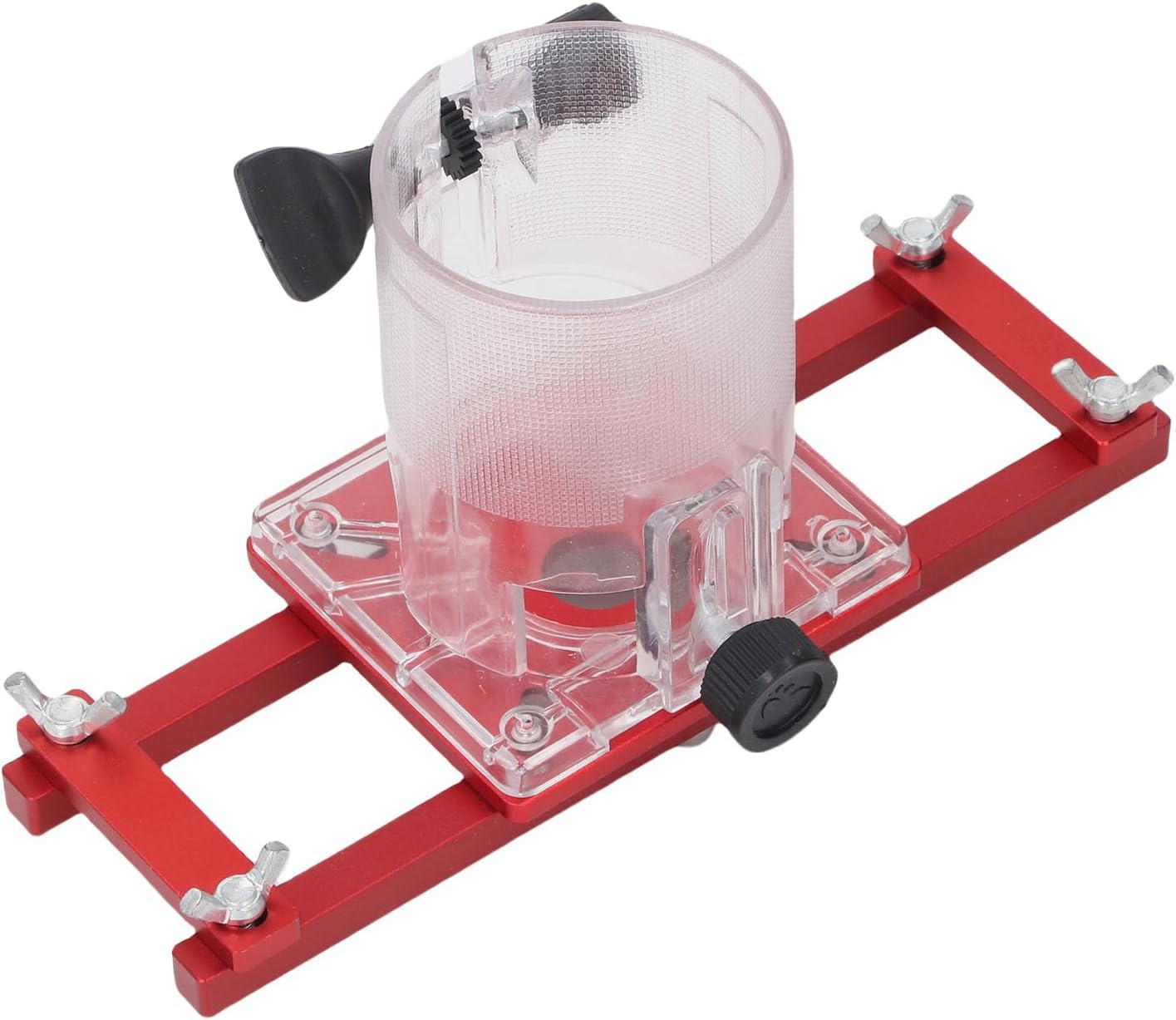 Zunate Wood Trimmer Router Base, 2 in 1 Aluminum Alloy Slotting Bracket for 65mm Machine, Compact Palm Holder for Furniture Chamfering - Self Centering Tool