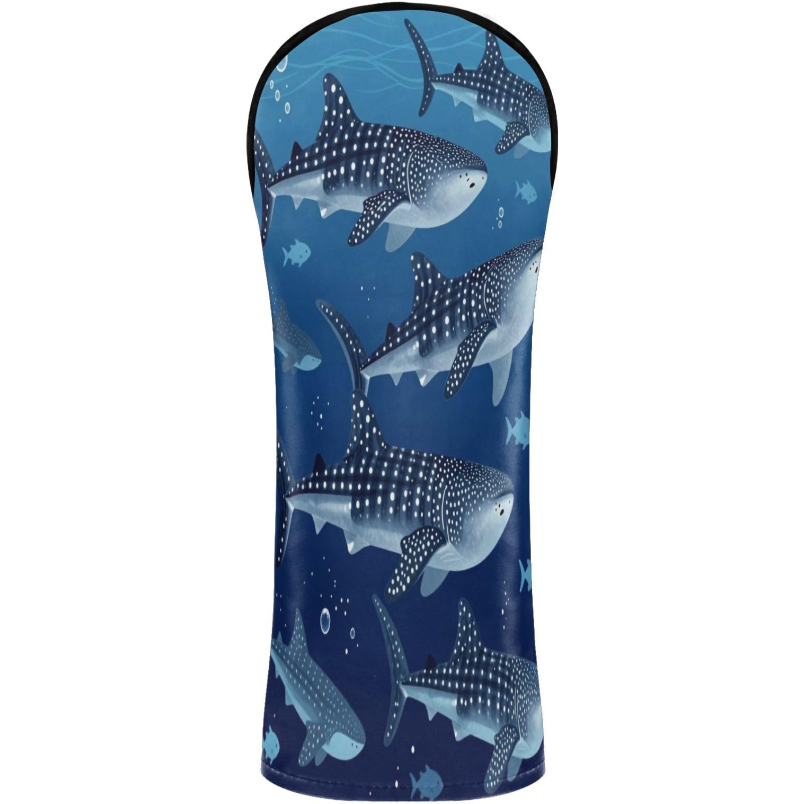 Golf Club Head Cover Headcover with Interchangeable No. Tags for Woods and Driver Fairway Hybrid Whale Sea Creature