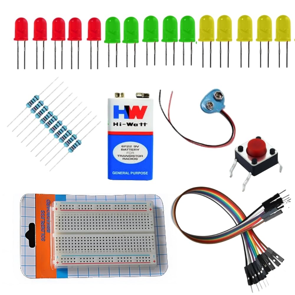 Circuit Ranger Simple LED Circuit Kit for Beginners | DIY Electronics Learning Kit, Educational Project Kit with Breadboard, LEDs, Resistors, Battery & Wires