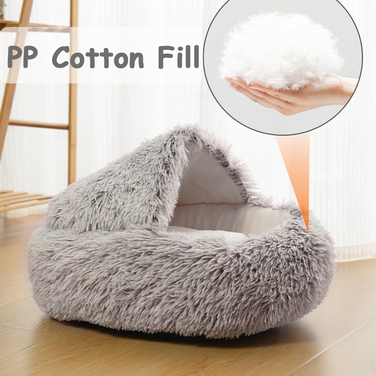 Niche igloo pour chat et animal domestique – Tente pliable en peluche avec fond antidérapant – Semi-fermé – Niche moelleuse pour petits chats, chatons, chiots et chats (vert, 80 cm)