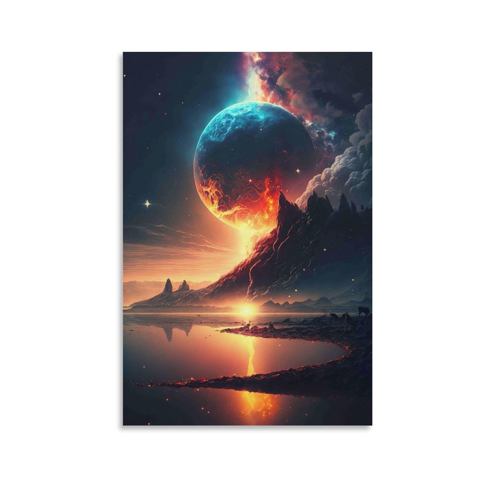 Galaxy Starry Sky 3D Printed Canvas Wall Art Cosmic Nebula Decor nan