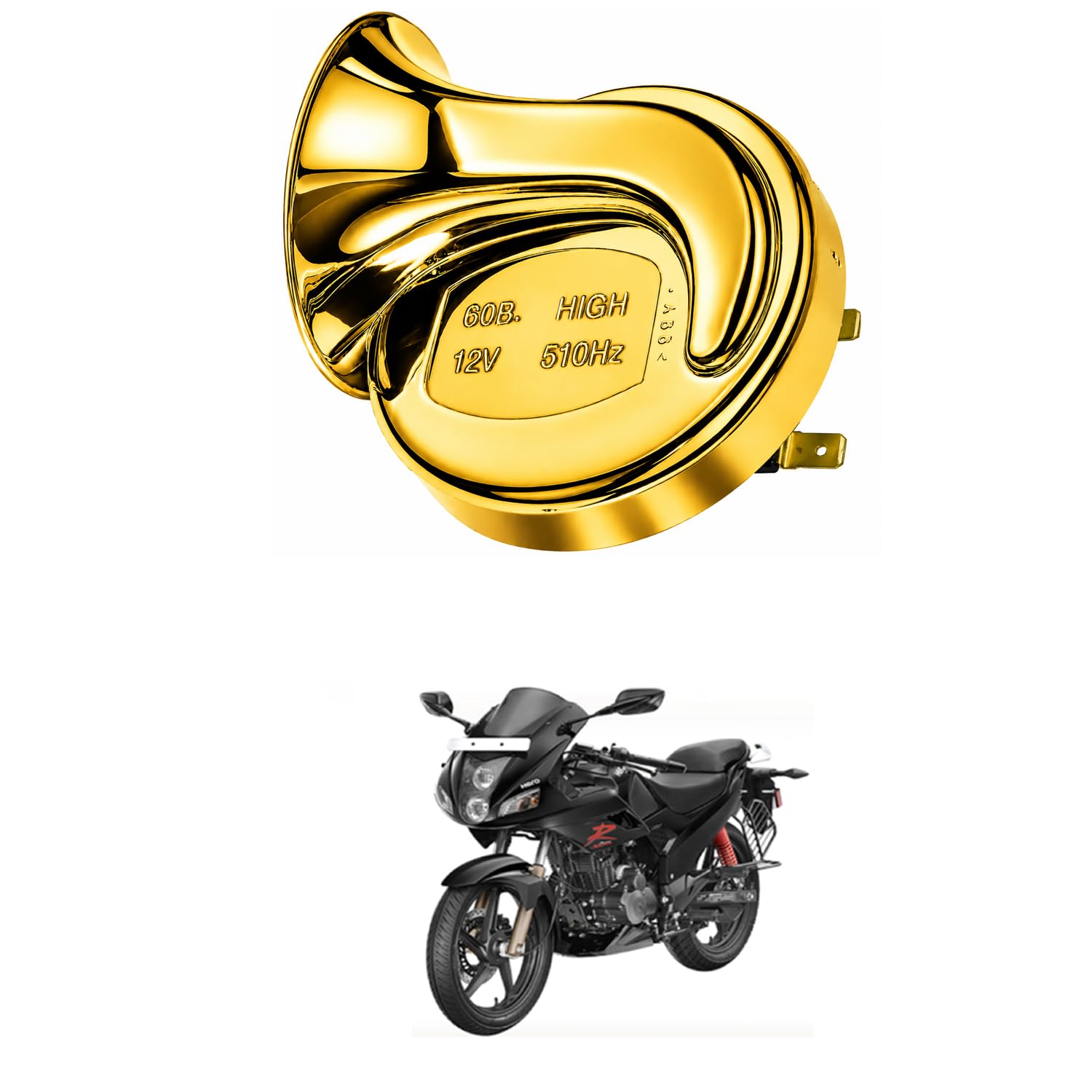Universal 12V Snail Tweeter Horn 300dB Super Loud Waterproof Electric Horn, Premium Chrome Finish, Heavy Duty Brass Terminals for Car, Bike, Truck, SUV Comfortable With Kari-Zma-image-41