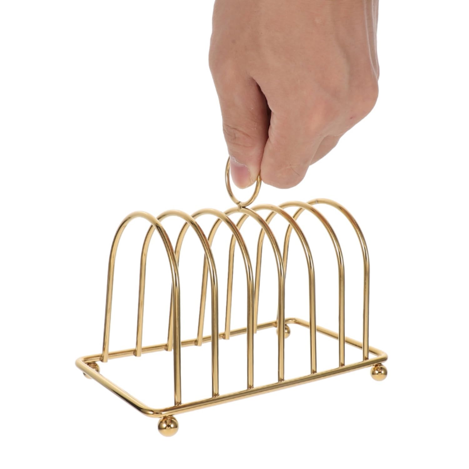 Metalowy chrom 6 plasterków tostów, stojak na tosty, stojak na tosty, stojak na chleb, stojak na tosty, stojak na tosty, stojak na tosty, chłodzący stojak na chleb do kuchni lub piekarni (złoty)
