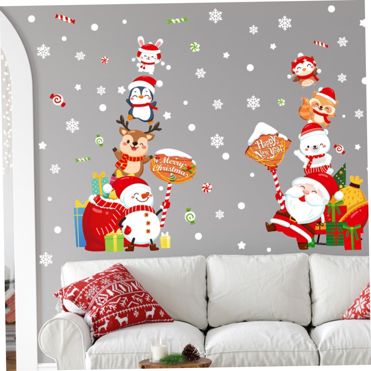 Zerodeko 5 Juegos Pegatinas Navideñas Ventana De De Nieve Se Aferra Calcomanías De Decoración De Navidad Calcomanías De Ventana De De Nieve Navidad Pegatinas De Polivinilo