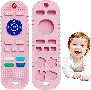 Baby Teether Toys, Remote Control Shape Teething Toys, Silicone Teething Toys for Baby 6-12 Months, Early Educational Chew Toy, Soft Baby Teethers Chew Toys for Toddler Infant Babies
