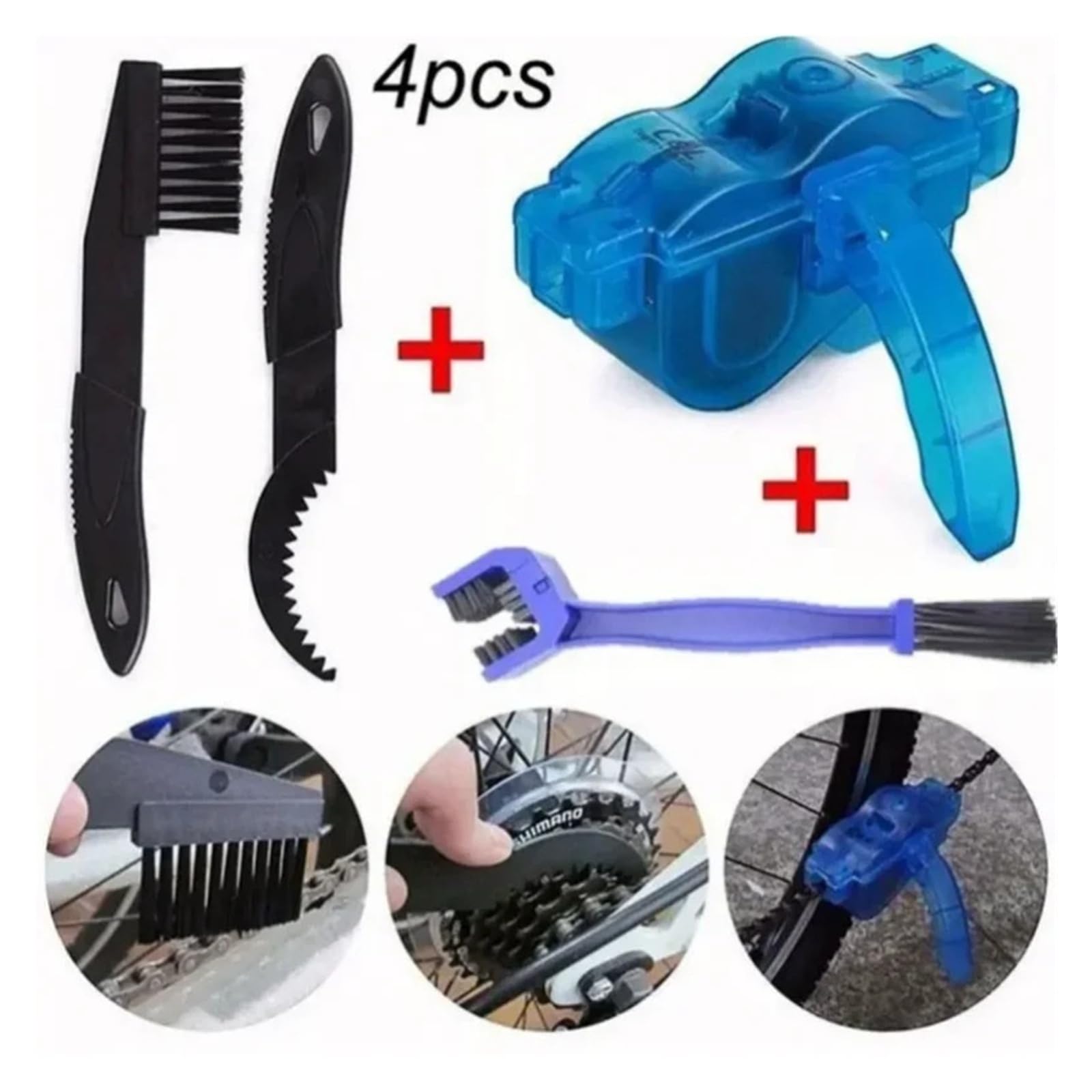 Heavy Duty Chain & Gear Grunge Brush Cleaner Set Professional for Bikle Wash and Repair Tool Kit Deep Cleaner for Bike Chains, Sprockets and Drivetrain (zestaw 8 szt. w jednym)