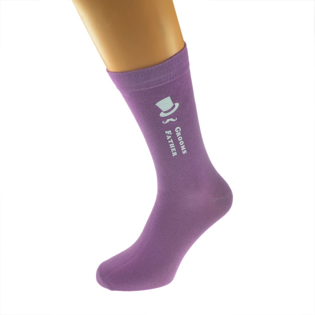 GTR-Prestige Giftware Top Hat & Moustache Mens Purple Wedding Socks Multiple Roles Available Adult Size UK 6-12 Euro 39-46 (Brides Father)