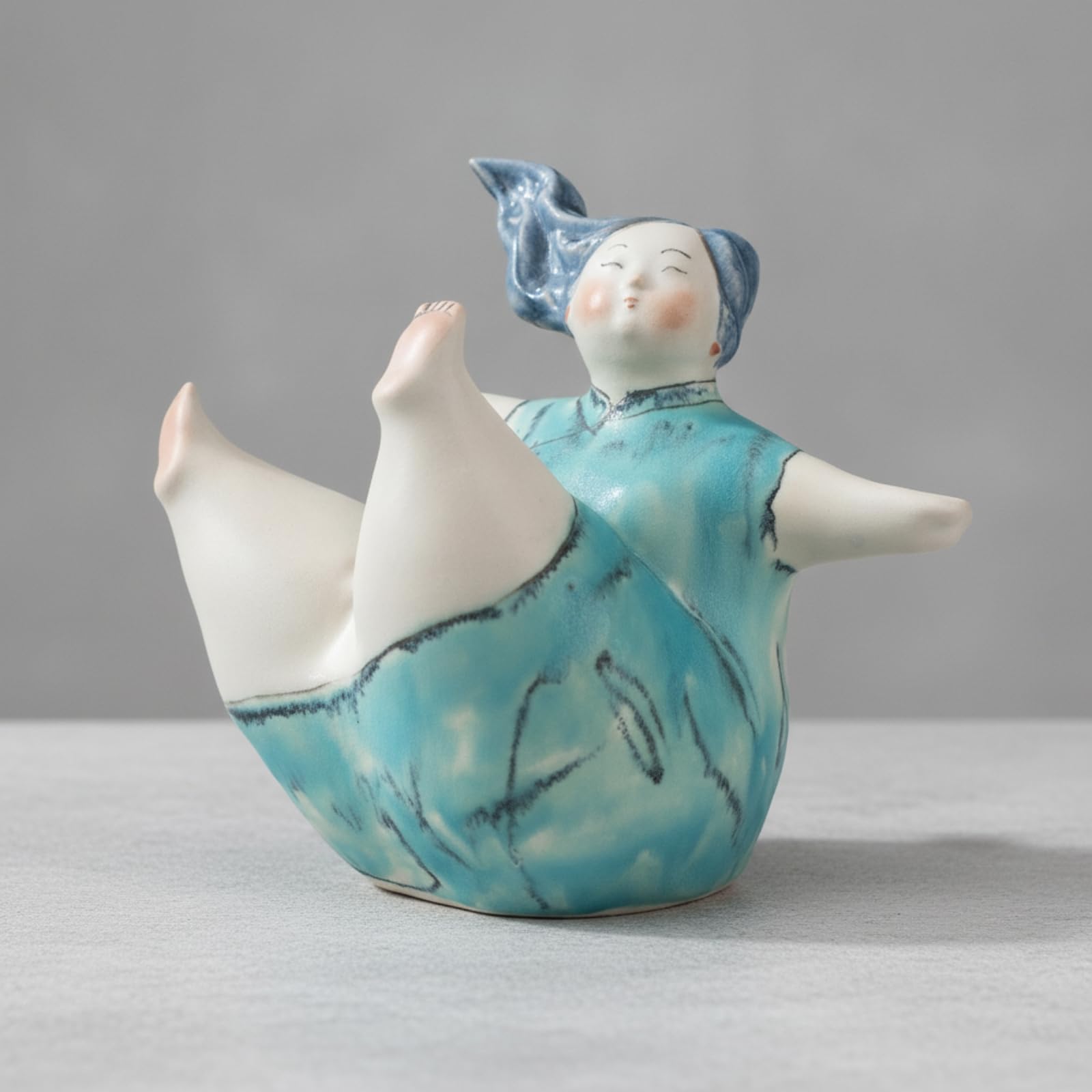 harayaa Statua in Ceramica Ragazza Scultura Decorativa Bambola Soprammobile Figura Donna Rifinitura a Mano Aspetto Contemporaneo Punto Focale d'Arredo Adatta, size to 3, style to 3