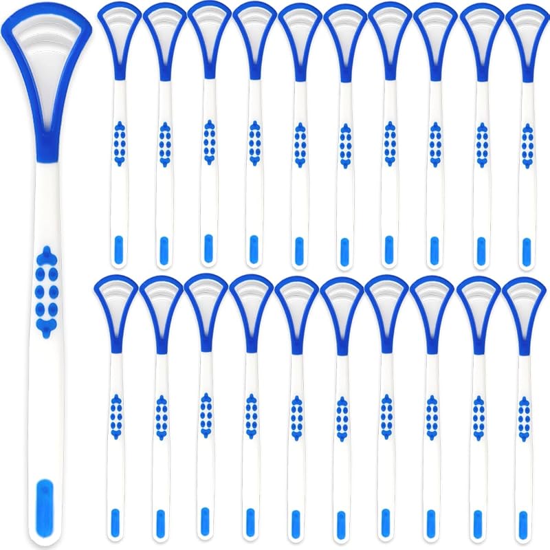 40PCS Tongue Scraper for Adults, Tongue Scraper Cleaner, Blue Tongue Cleaner, Oral Care Scrapers Kits Plastic Tongue Brush for Reducing Bad Breath Adults Kids Healthy Oral Care Tools Easy to Us