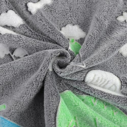 Image of Story@Home Glow in The Dark Blankets for Kids |Summer Quilt for Kids | Kids Blanket 0-15 Years (200x150 cm) Soft Fleece Blanket |Cozy All-Season Radium Blanket for Boys & Girls - Dino