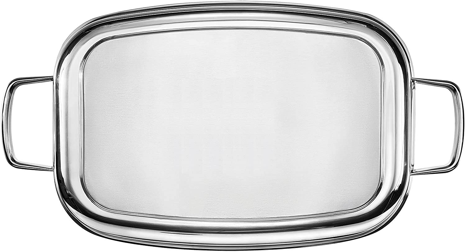 Vier – Pentola spessa 35 cm x 24 cm x 10 cm, in acciaio inox 18/10, a induzione.