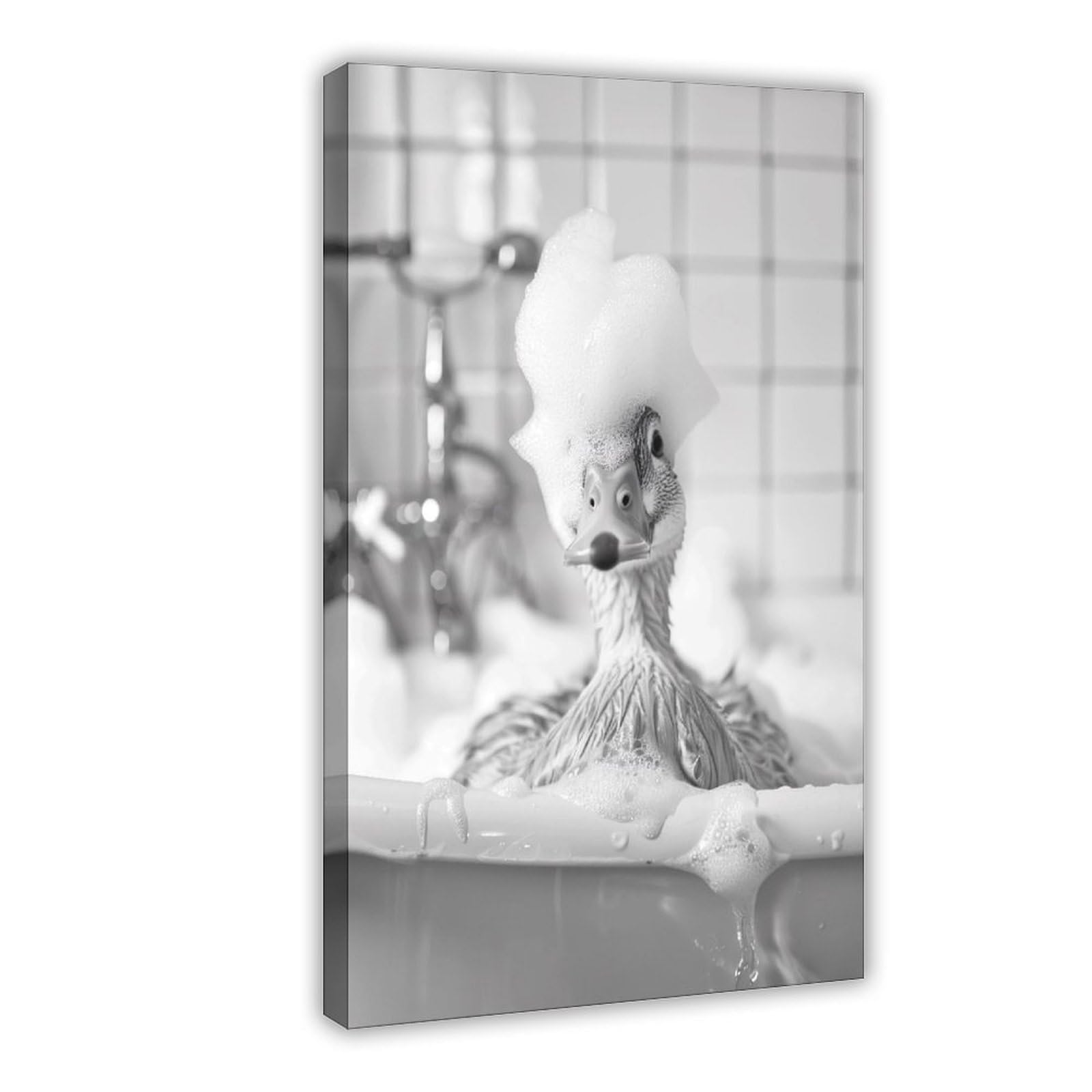 Oahfdf Duck Bathtub Canvas Poster Bedroom Decor Landscape Office Room Decor Gift 12X18inch(30X45cm)