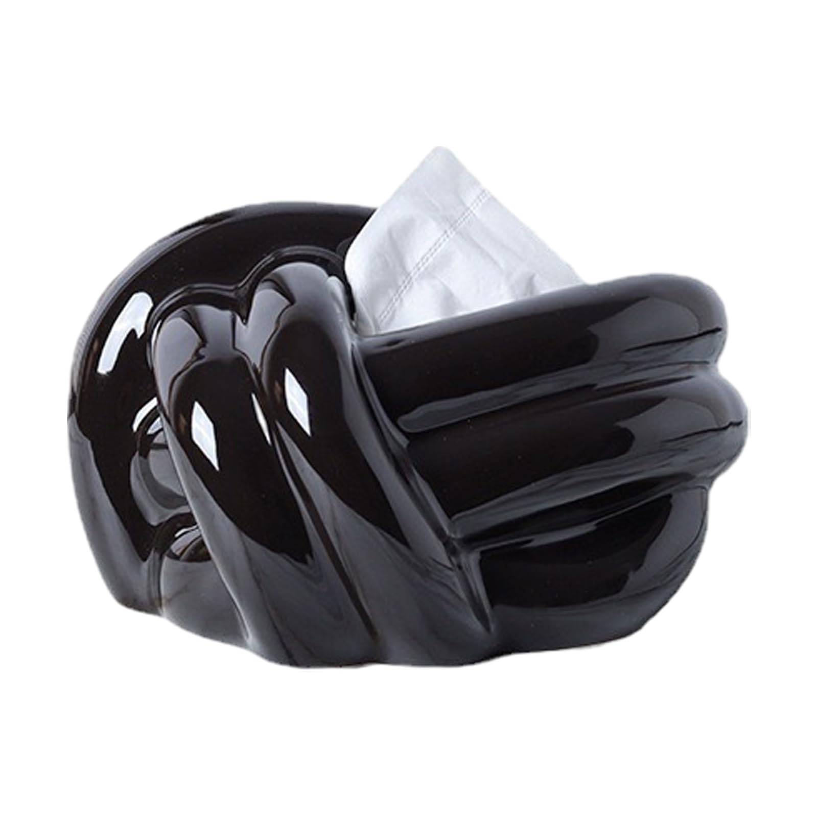 Glifora Tissue Box, Ceramic with Artistic Knot Shape - Modern Style Tissue Holder, Home Decorative Tissue Dispenser