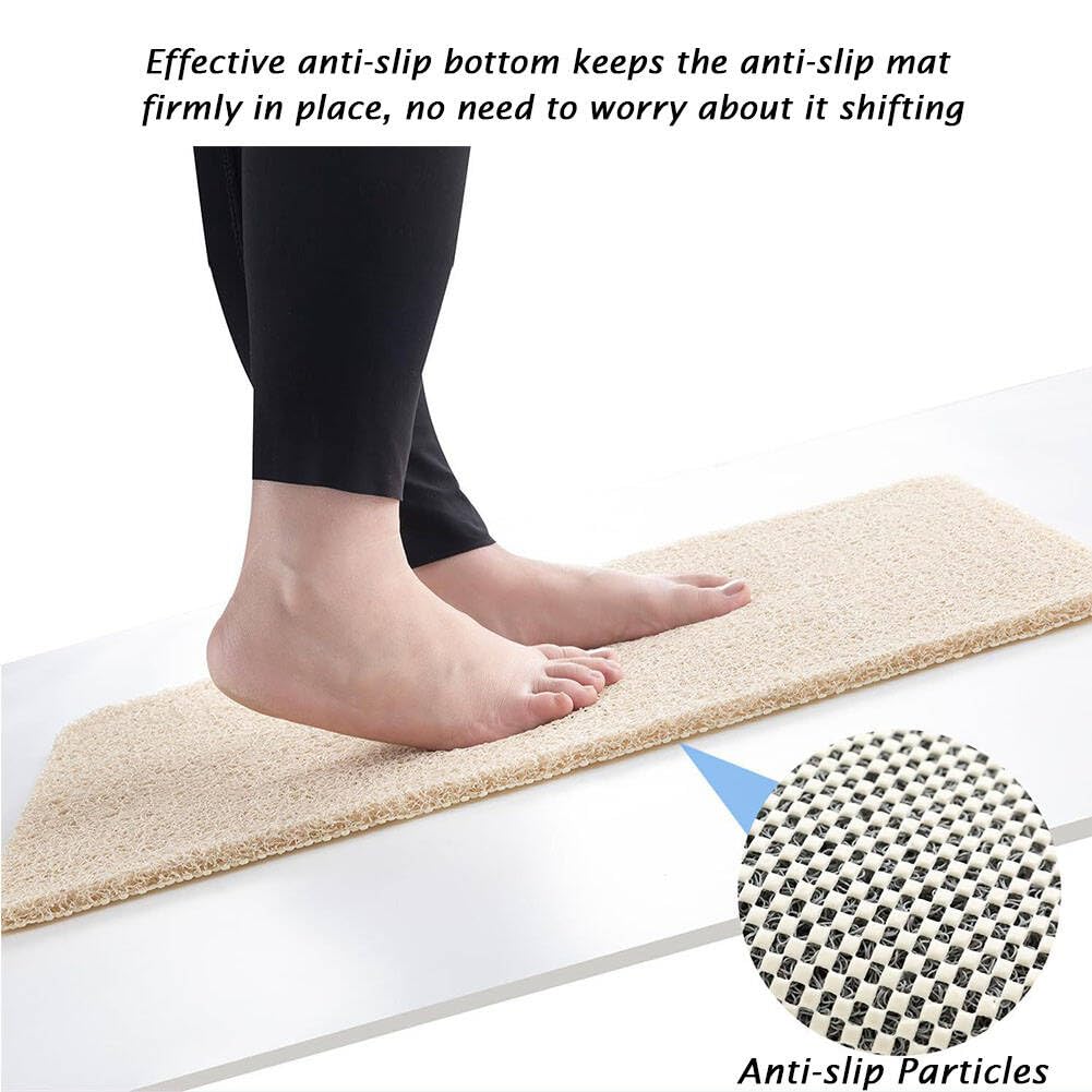 Alfombra de Bañera Antideslizante, Estampado Piedra PVC Lufa Alfombras Ducha con Drenaje, Secado Rápido Almohadillas para Bañera, Baño, Ducha (Azul Grisáceo,100x120cm)