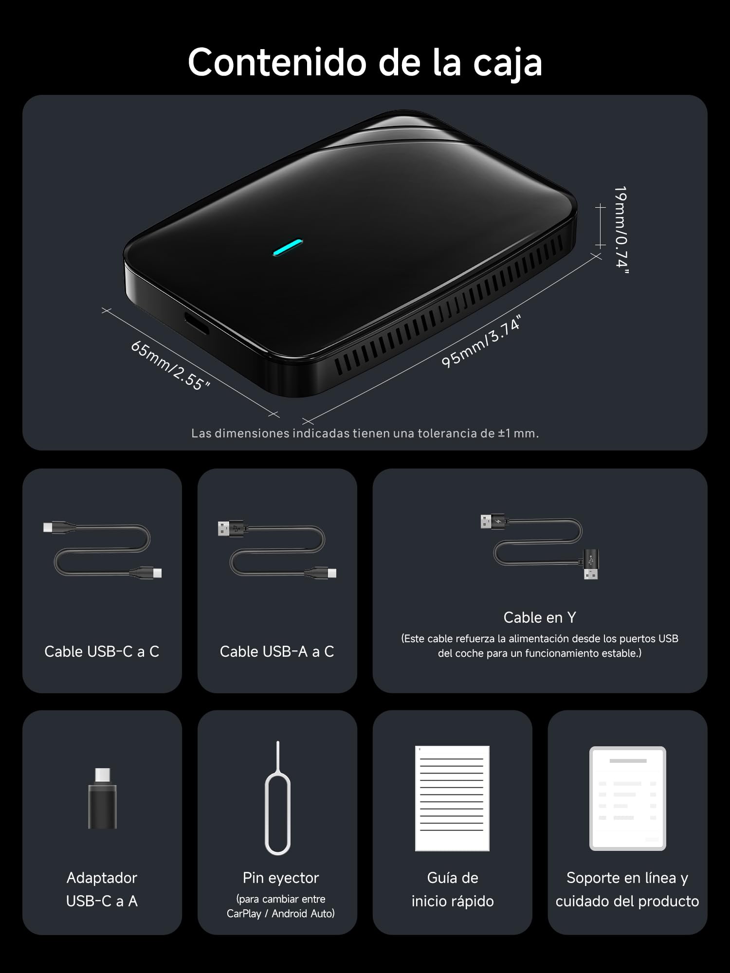 Magic AI Box Android Auto CarPlay,Adaptador CarPlay inalámbrico con Doble WiFi, Bloqueo Bluetooth, OBD, Drivechat Ai Voice Compatible con Youtube/Netflix (CB4A)